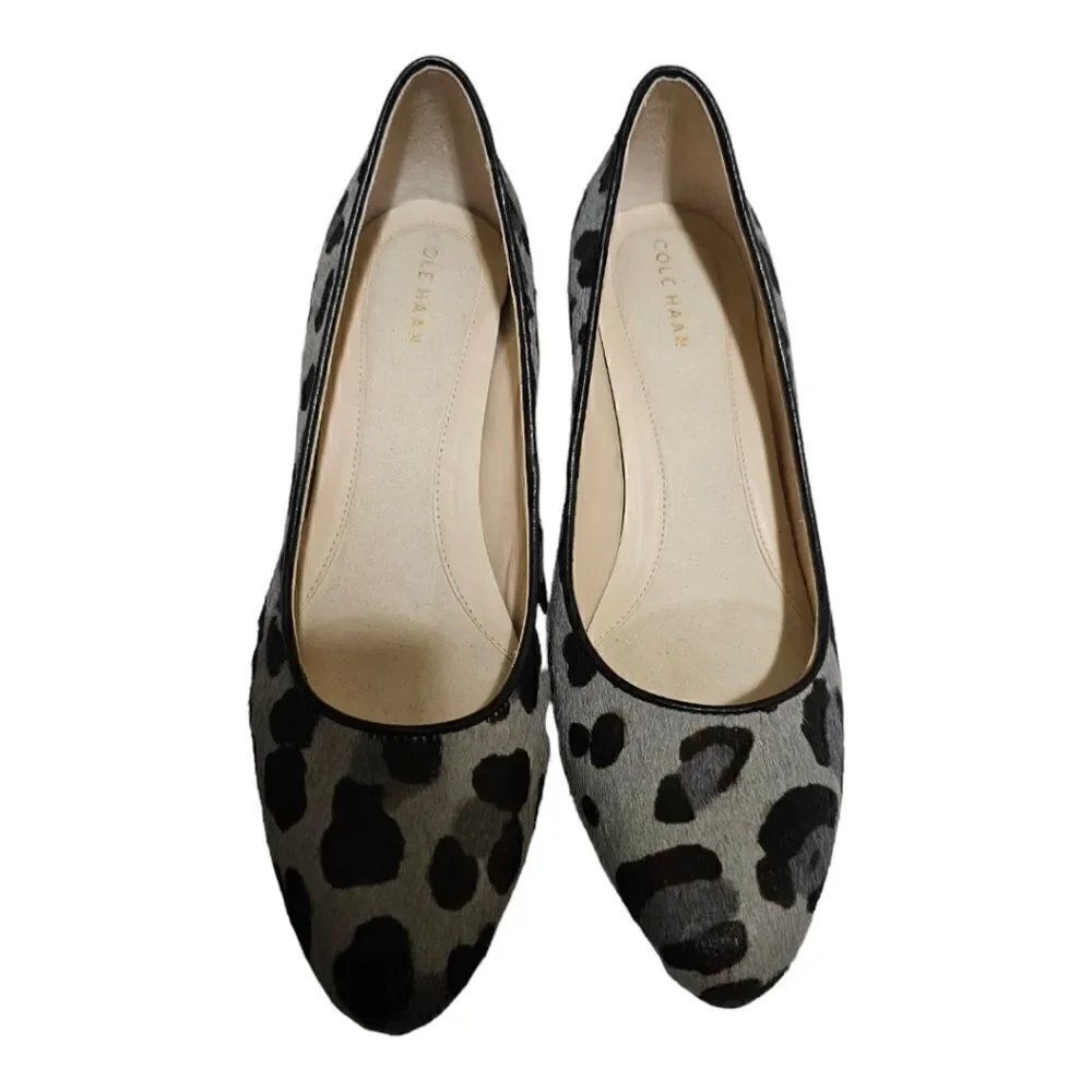 COLE HAAN The Go To Calf Hair Animal Print Wedge Pumps‎ Shoes - Size 6